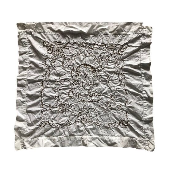 Vintage Hand Embroidered Pillowcase White Cut Work 25” x 23” - Picture 3 of 7